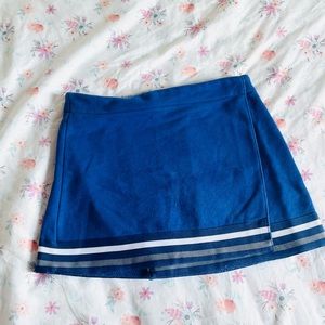American Apparel Blue Mini Skirt with White & Navy Stripes